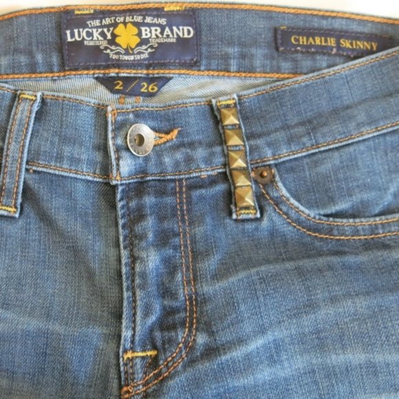 Lucky Brand Studded Charlie Skinny Denim Jean 2/26 - Picture 5 of 6